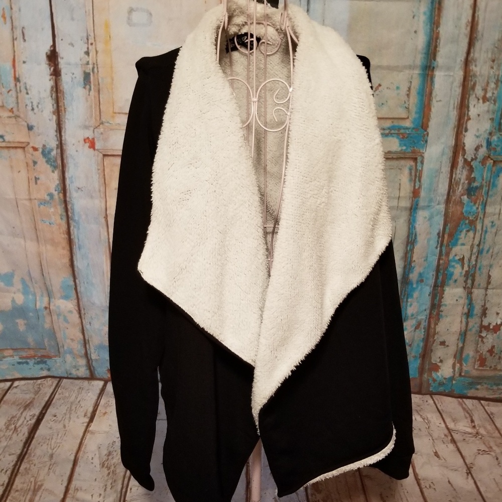 NWT Black Sherpa Lined Jacket By SuperMiss  L